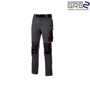 pantalon de trabajo u power atom lady gris rosa