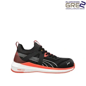 zapatilla de seguridad puma turbo blk/red low s1ps esd fo hro sr metal free